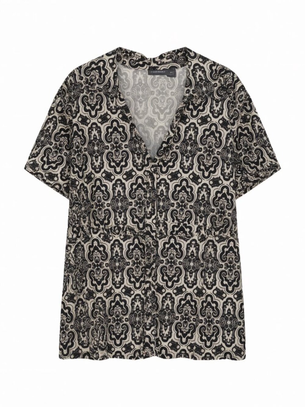 Apt. 9 Black White Stretch Blouse XL Black/White